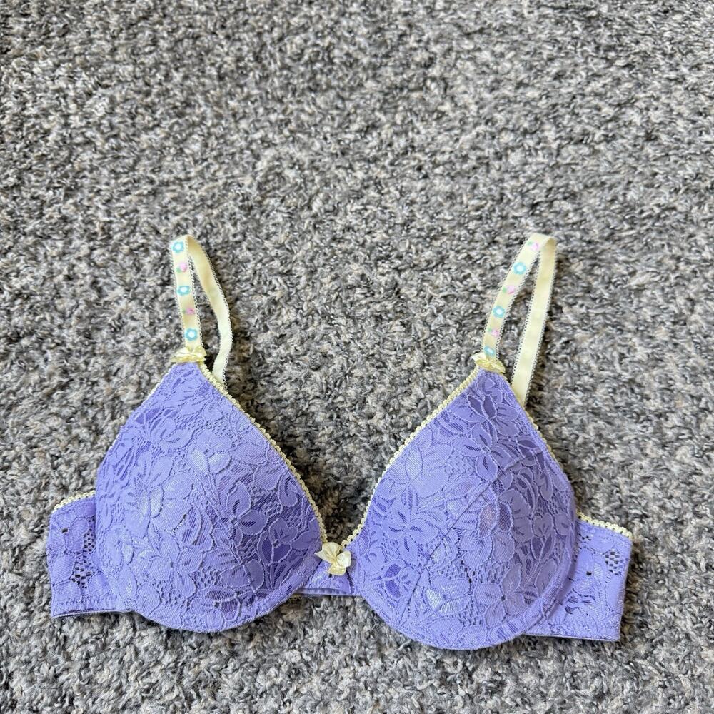 VTG 90s Y2K LEI Kawaii Coquette Cutesy Balconette Bra Sz 36B Mallcore Lace New